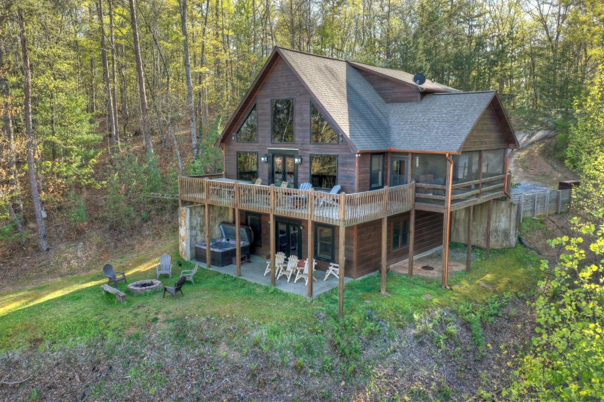 The View Sweeping Mountain Views Gas Fireplace Game Room Hot Tub Blue Ridge Ngoại thất bức ảnh