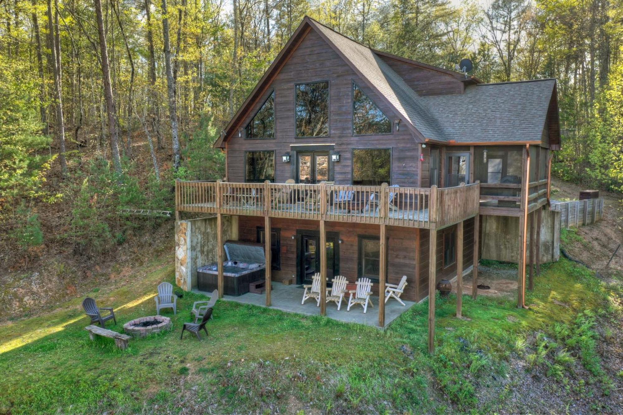 The View Sweeping Mountain Views Gas Fireplace Game Room Hot Tub Blue Ridge Ngoại thất bức ảnh